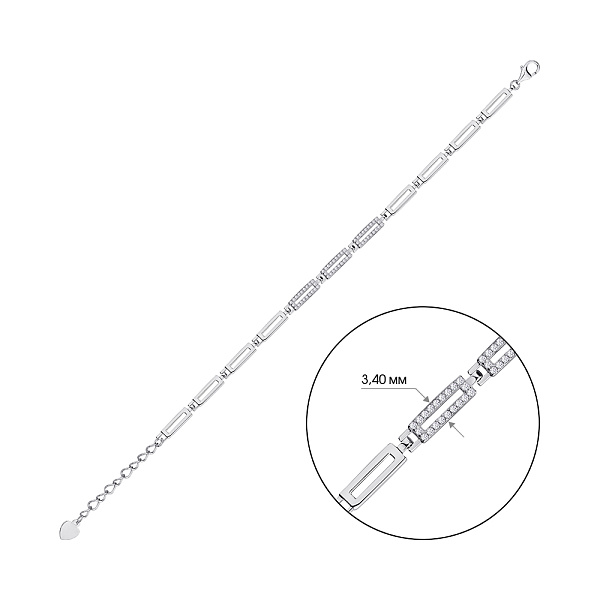 Серебряный браслет с белыми фианитами (арт. 7509/3566) – изображение 2