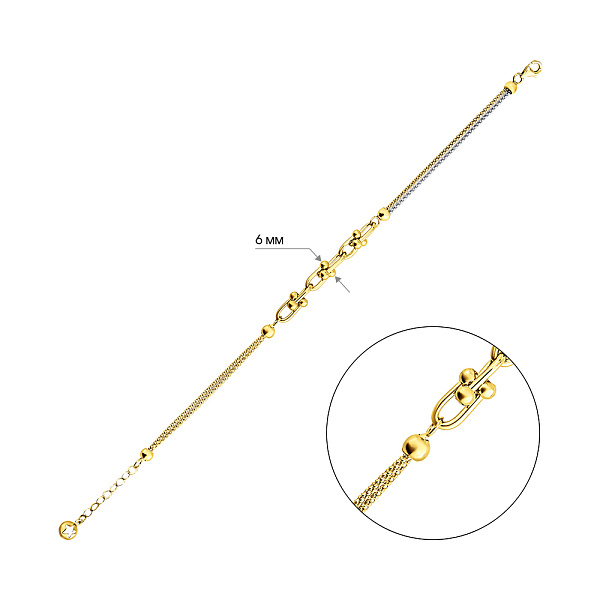 Браслет из желтого и белого золота (арт. 3261170жб) – изображение 4