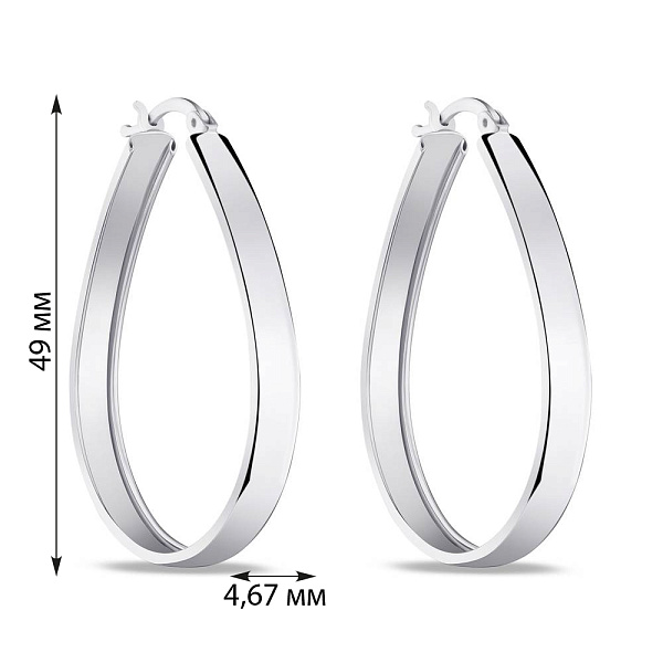Серьги-кольца из серебра (арт. 7502/4260/40) – изображение 2