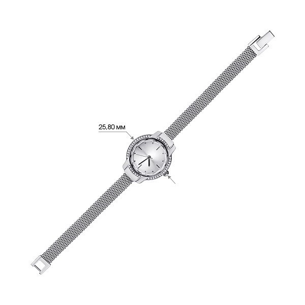 Срібний годинник з фіанітами  (арт. 7526/283) – зображення 2