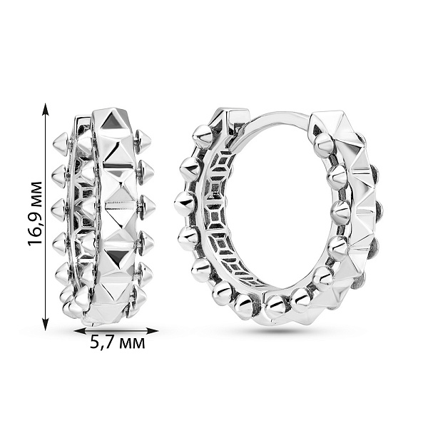 Серьги-кольца из белого золота (арт. 1091824/20б) – изображение 2