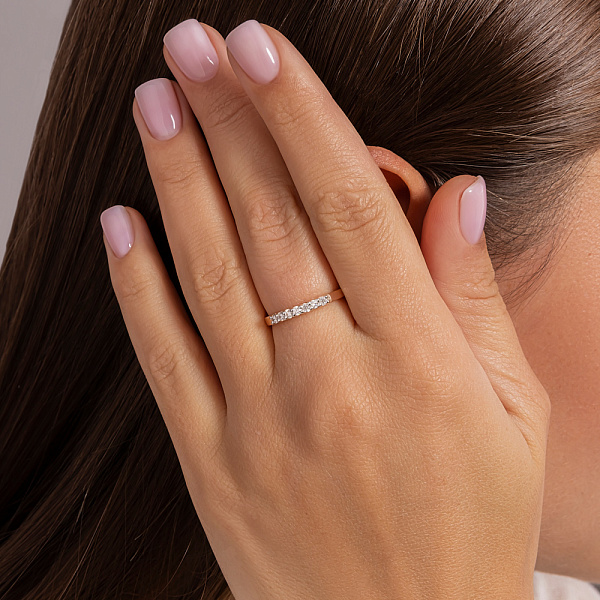 Заручальна каблучка з діамантовою доріжкою (арт. К011124015) – зображення 2