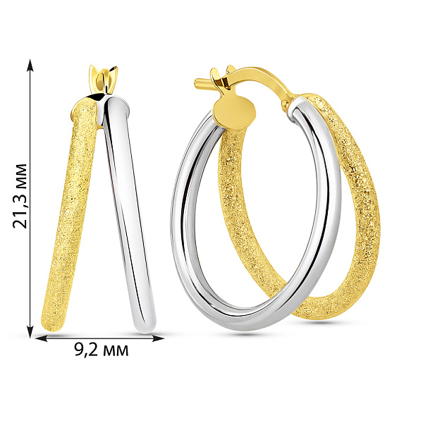 Золотые серьги-кольца без камней (арт. 1091894/20жб) – изображение 4