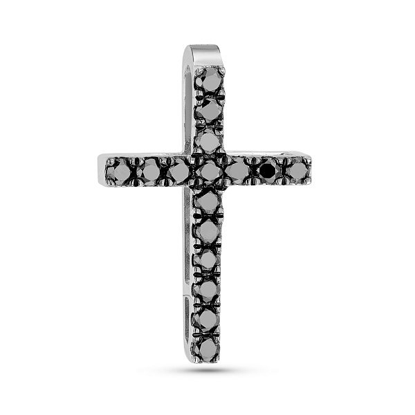 Хрестик з білого золота з чорними діамантами (арт. 3109637202ч) – зображення 1