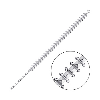 Фото Широкий серебряный браслет без камней Trendy Style (арт. 7509/3585)