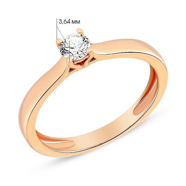 Золотое помолвочное кольцо с бриллиантом (арт. К011054015) – изображение 2