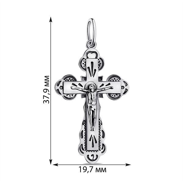 Серебряный крестик без камней (арт. 7904/189пю) – изображение 2