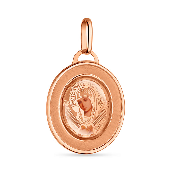 Ладанка из красного золота Божья Матерь Семистрельная (арт. 421132С) – изображение 1