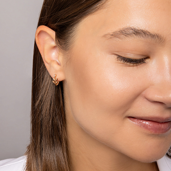 Серьги из красного золота Веточка (арт. 111255) – изображение 3