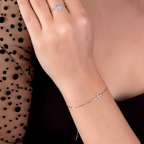 Кольцо из белого золота с бриллиантами (арт. К341343030б) – изображение 7