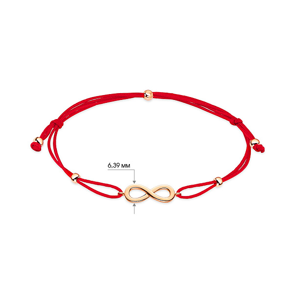 Браслет на нити "Бесконечность" с золотыми вставками (арт. 340002к) – изображение 4