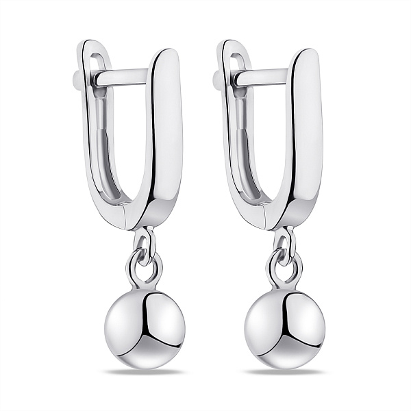 Серебряные серьги-подвески без камней (арт. 7502/9317/1) – изображение 1