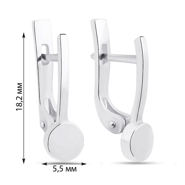 Серебряные серьги без камней (арт. 7502/521сп) – изображение 2