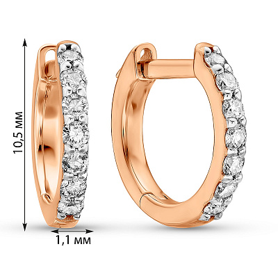 Золоті сережки-кільця з діамантами (арт. 2106552201)