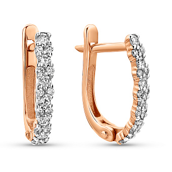 Фото Сережки з червоного золота з діамантами (арт. 2192053201)