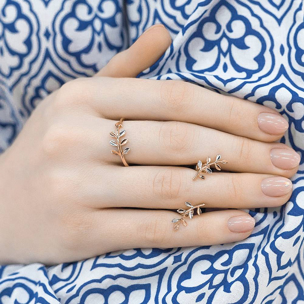 Золоті сережки-пусети "Гілка" (арт. 110650) – зображення 2