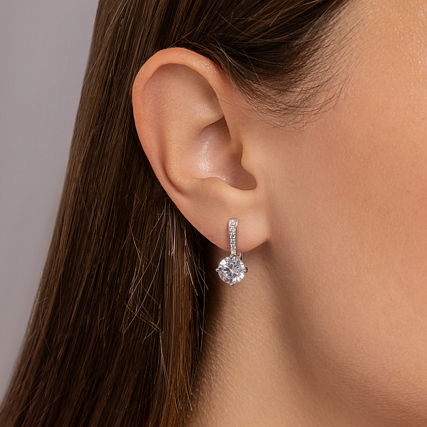 Серебряные серьги с фианитами (арт. 7502/2186717) – изображение 2