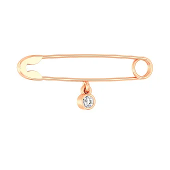 Золотая булавка с фианитом (арт. 360065)