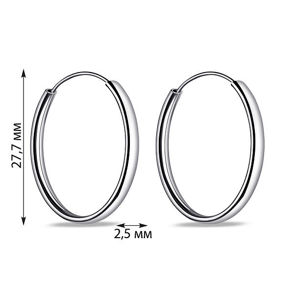 Срібні сережки без каменів (арт. 7502/3021/30) – зображення 2