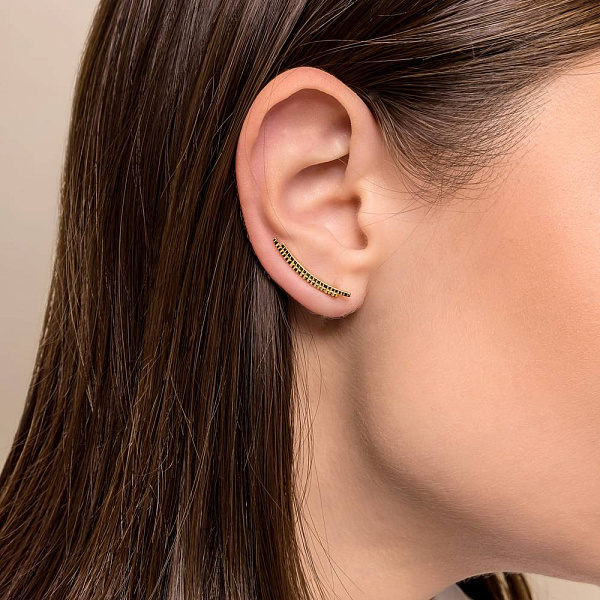 Серьги-клаймберы из желтого золота (арт. 1091510ж) – изображение 2