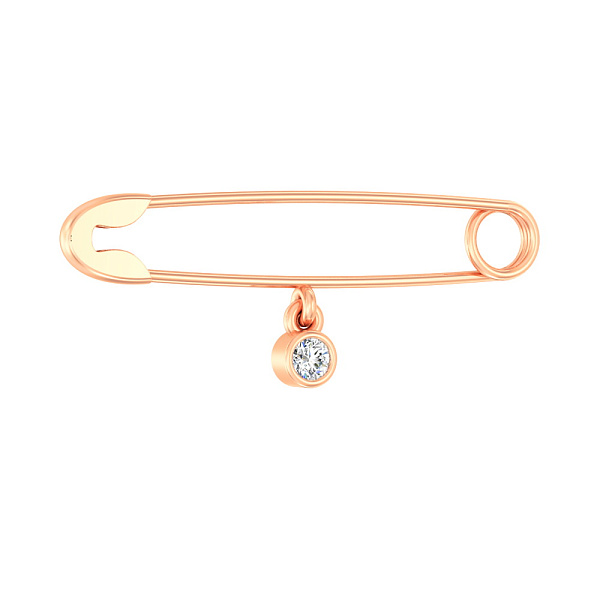 Золотая булавка с фианитом (арт. 360065) – изображение 1