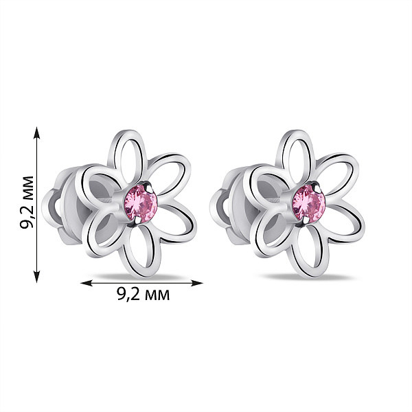 Серебряные серьги-пусеты с альпинитами (арт. 7518/1076варсю) – изображение 2