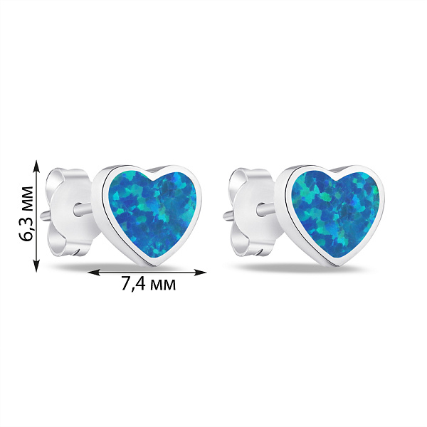 Сережки пусети зі срібла з опалом (арт. 7518/5009Пос) – зображення 2