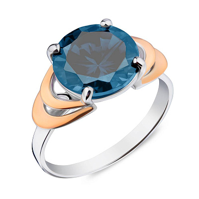Кольцо из серебра с синим танзанитом (арт. 7201/112Тзнскп)
