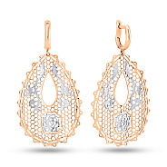 Серьги из красного золота с родированием (арт. 102778)