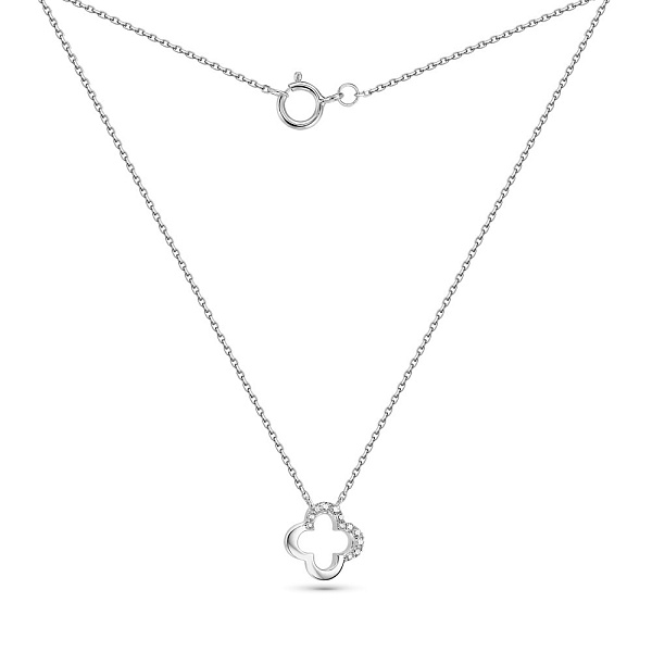 Колье из белого золота Клевер с бриллиантами (арт. Ц341292005б) – изображение 2