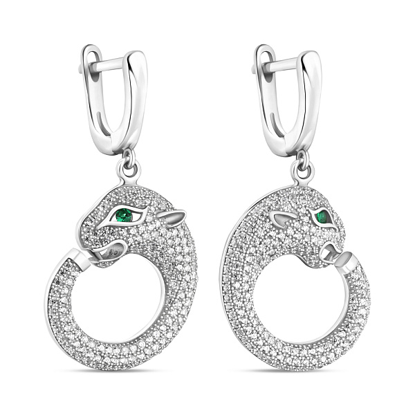 Серебряные серьги с альпинитами и фианитами (арт. 7502/9521аз) – изображение 1