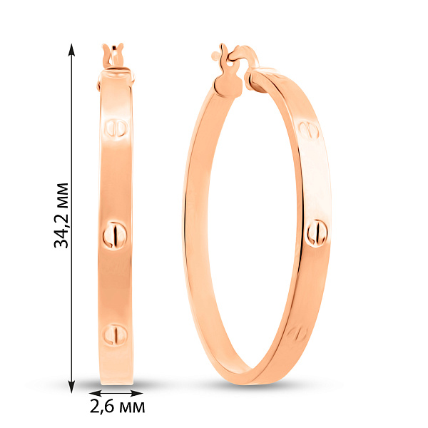 Серьги-кольца из красного золота (арт. 1091504/35) – изображение 7