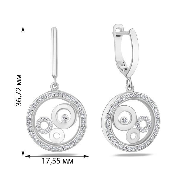 Золотые серьги с подвесками (арт. 103683б) – изображение 2