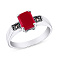 Серебряное кольцо с кораллом и марказитами (арт. 7401/4681мркКрк) – изображение 1