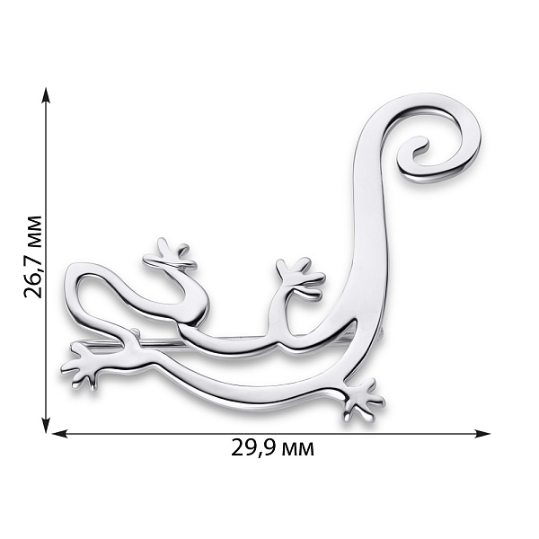 Срібна брошка «Ящірка» Trendy Style (арт. 7505/7112р) – зображення 2