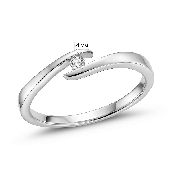 Кольцо из белого золота с бриллиантом (арт. К341171005б) – изображение 2