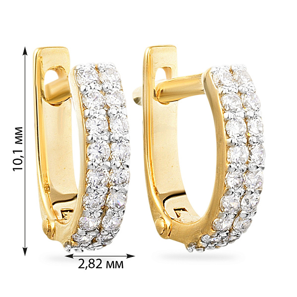 Сережки з жовтого золота з фіанітами для дітей  (арт. 110356ж) – зображення 4