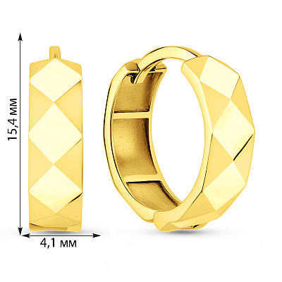 Серьги-кольца из желтого золота (арт. 108286/15ж)