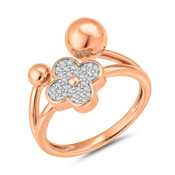 Золотое кольцо с фианитами (арт. 141324) – изображение 1