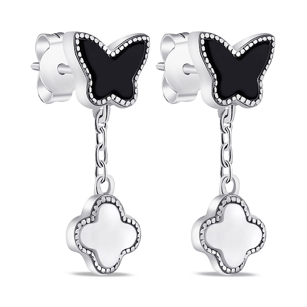 Серьги-пусеты из серебра с подвеской (арт. 7518/С2ПО/1399) – изображение 1