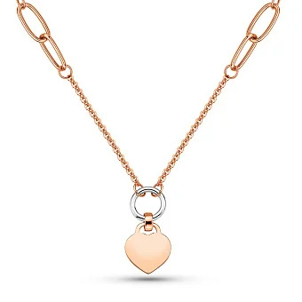 Кольє Серце з червоного і білого золота (арт. 352432кб)