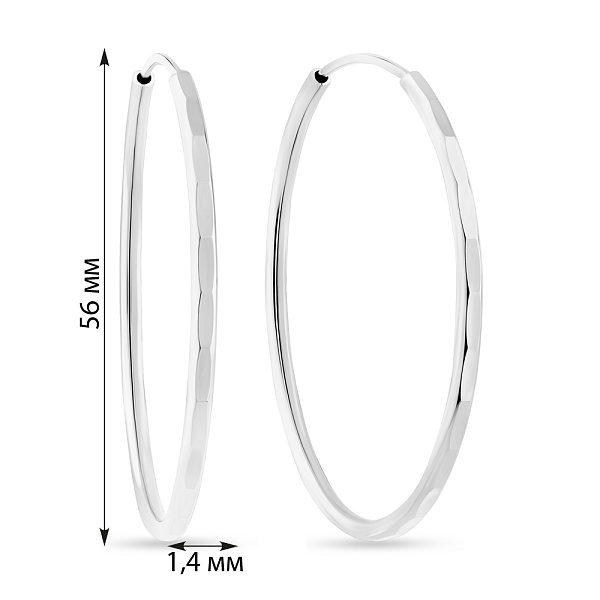 Серьги-кольца из белого золота (арт. 121902/55б) – изображение 2