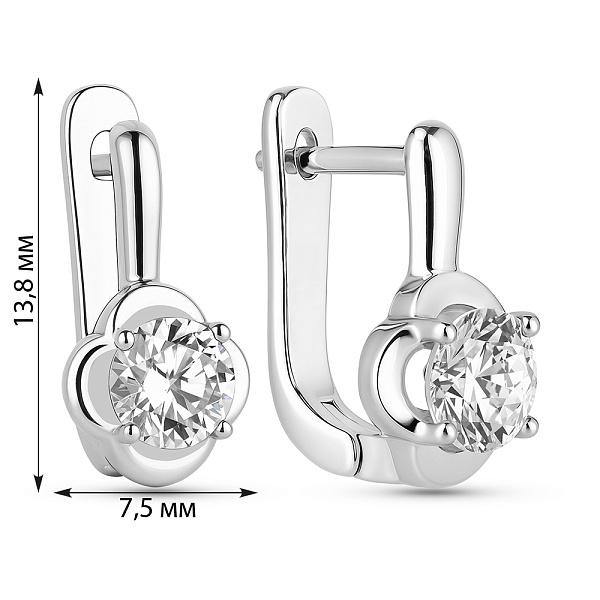 Серьги из серебра с фианитами (арт. 7502/10067) – изображение 2