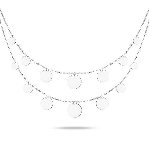 Серебряное многослойное колье «Монеты» (арт. 7507/1122) – изображение 1