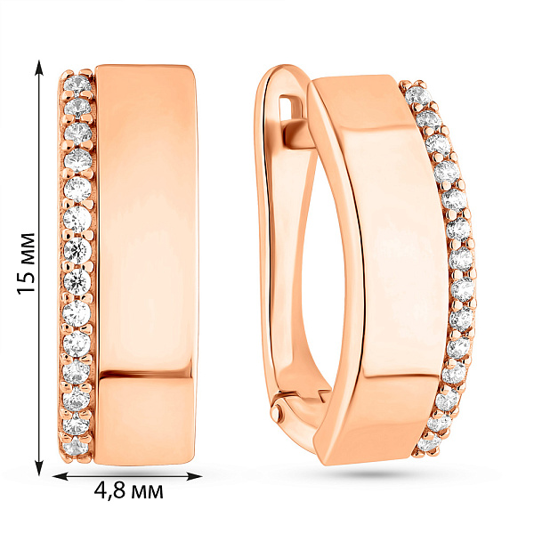 Золотые серьги с фианитами (арт. 2102952101) – изображение 4