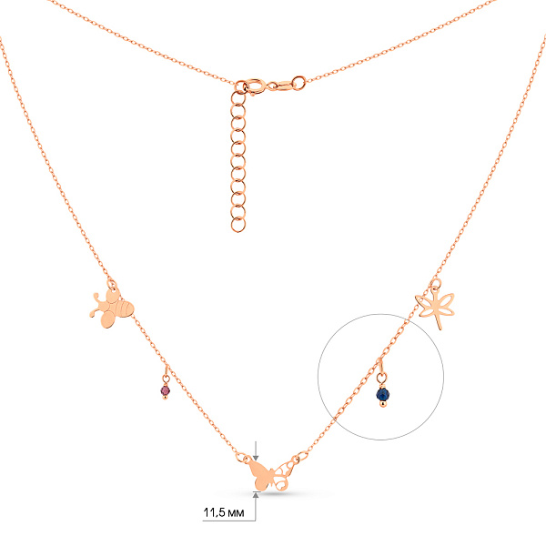 Колье из красного золота с подвесками (арт. 352800сф) – изображение 3