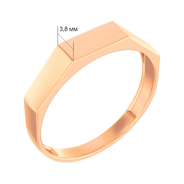 Кольцо из красного золота без камней (арт. 141186) – изображение 4