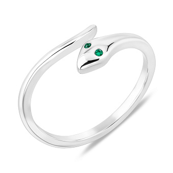 Фото Серебряное незамкнутое кольцо с альпинитами (арт. 7501/5610аз)