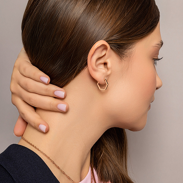 Серьги из красного золота с эмалью (арт. 1091790еч) – изображение 3