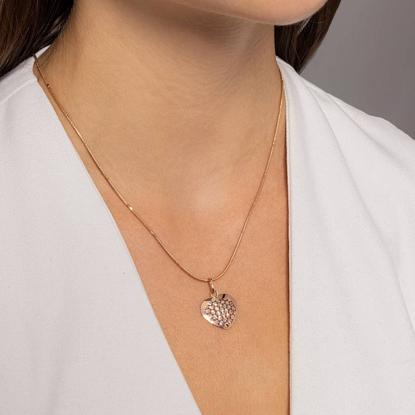 Золотий кулон Сердечко (арт. 424846р) – зображення 2